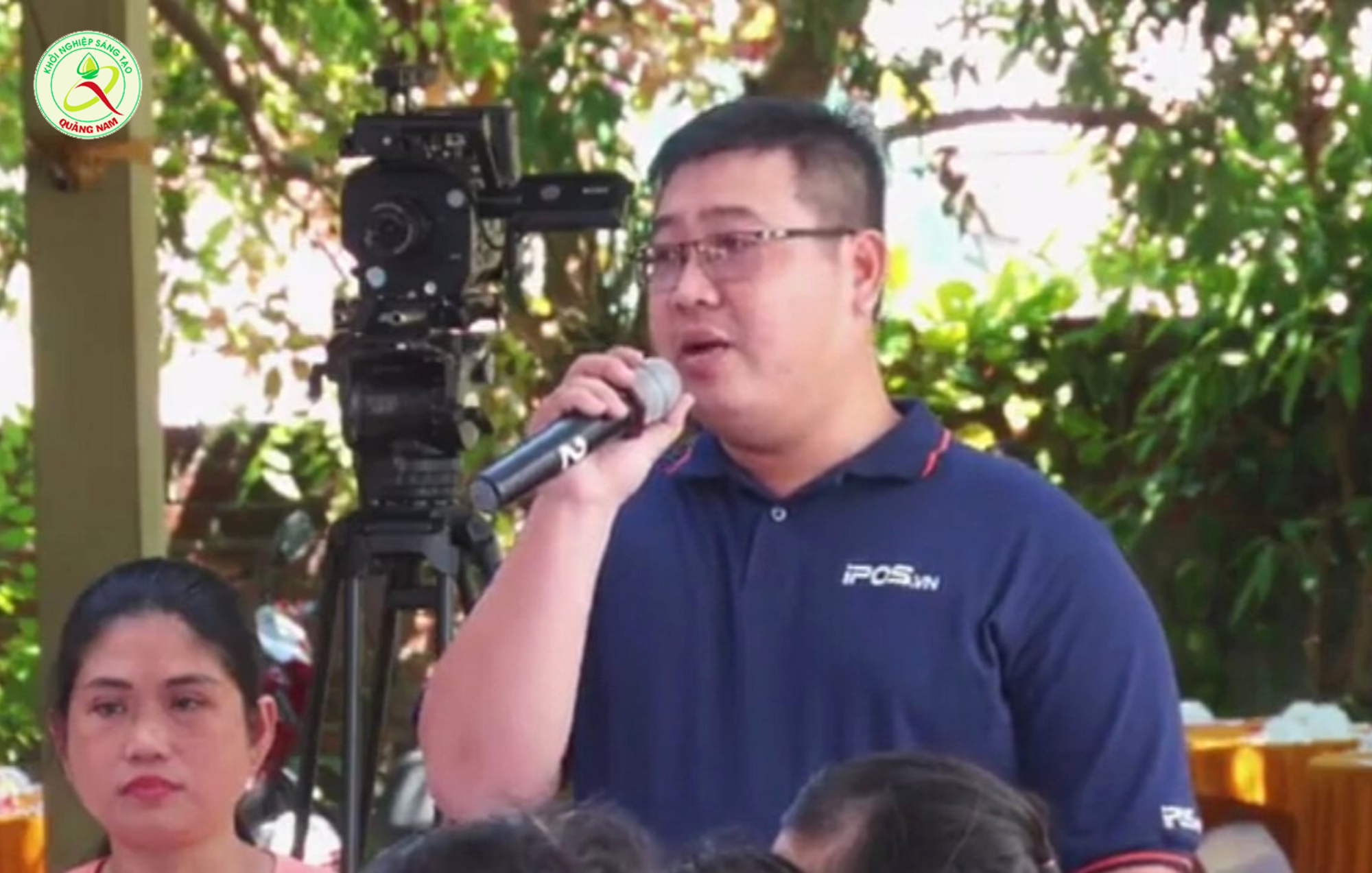 Anh Trần Thái Bảo đại diện công ty IPOS phát biểu tại ngày hội