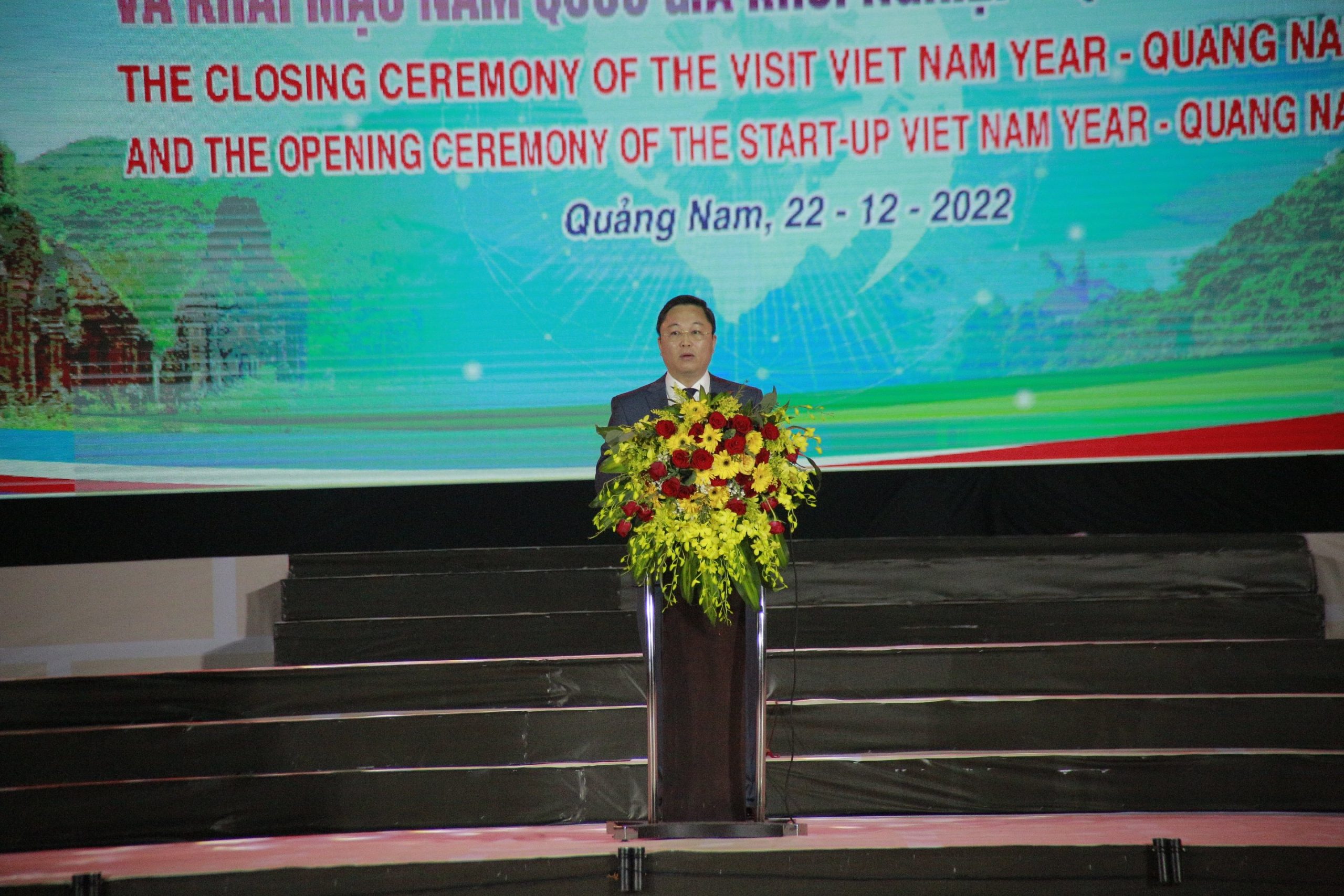 Ông Lê Trí Thanh - Chủ tịch UBND tỉnh Quảng Nam phát biểu tại buổi lễ